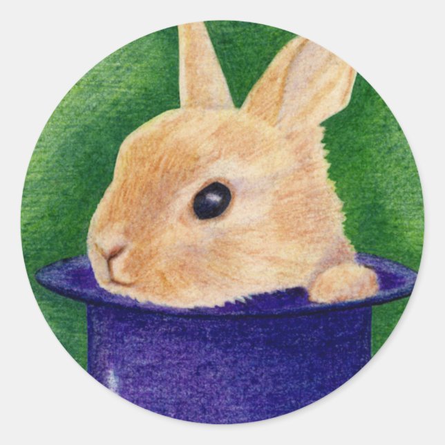 Top Hat Bunny Sticker (Vorderseite)