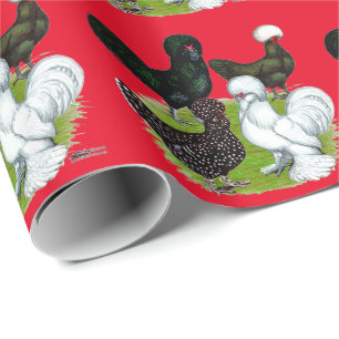 Top Hat Chicken Quartett Geschenkpapier