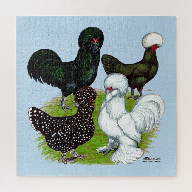 Top Hat Chicken Quartett Puzzle (Vertikal)