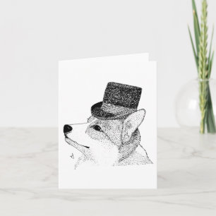 Top Hat Corgi Karte
