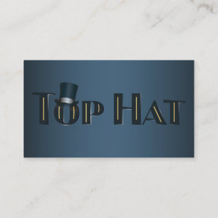 Top Hat Indigo Dekorativer Text Visitenkarte