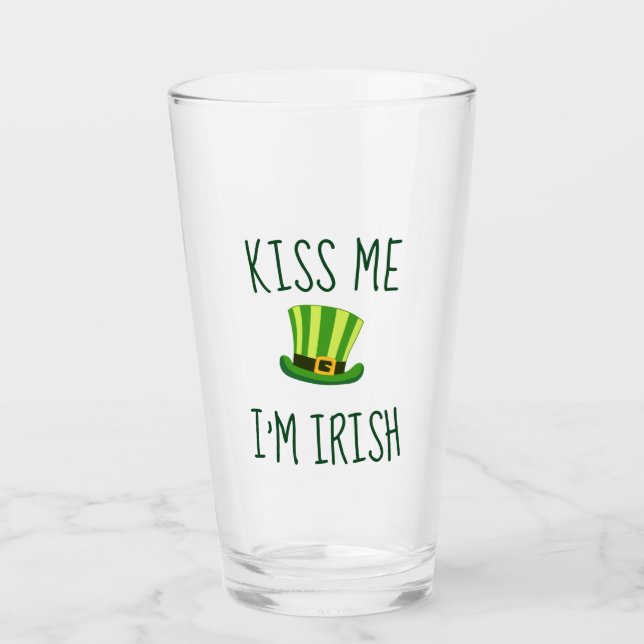 Top Hat Kiss Me Im Irish Glas (Vorderseite)