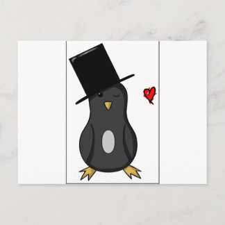 Top Hat Penguin Postkarte