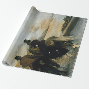 Top Hat Riders Decoupage Poster Geschenkpapier