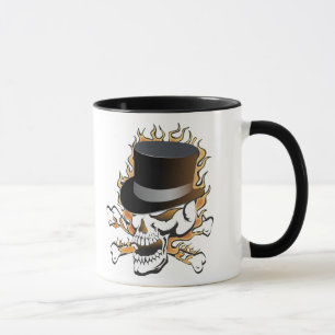 Top Hat Skull-Flaming Tasse