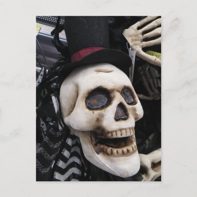 Top Hat Skull Postkarte (Vorderseite)