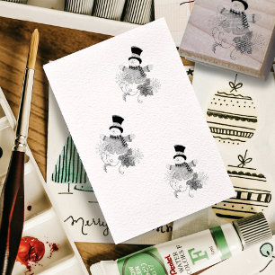 Top Hat Snowman Gummistempel