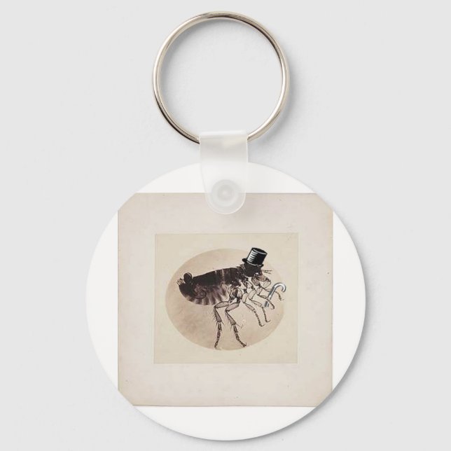 Top Hat und Cane Flea Schlüsselanhänger (Vorderseite)