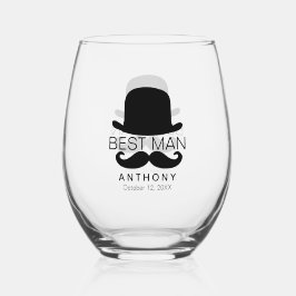 Top Hat und Mustache Weinglas Ohne Stiel