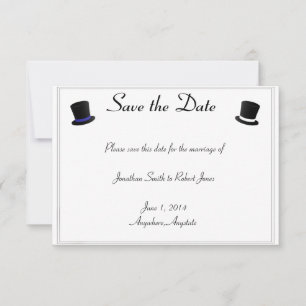 Top Hats Bow Krawatte Blue Gay Wedding Save the Da Date