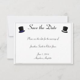 Top Hats Bow Krawatte Blue Gay Wedding Save the Da Date
