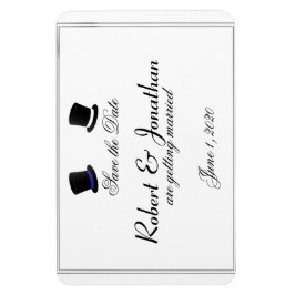 Top Hats Bow Krawatte Blue Gay Wedding Save the Da Magnet