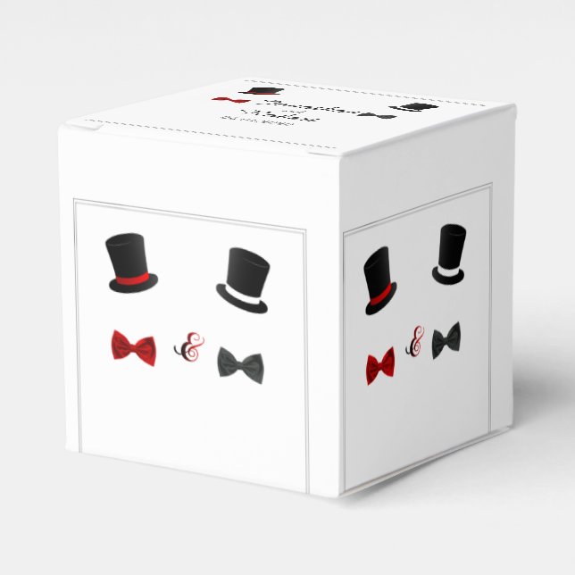Top Hats und Bow Krawatte Gay Gastgeschenk Hochzei Geschenkschachtel (Vorderseite)