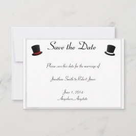 Top Hats und Bow Krawatte Gay Wedding Save the Dat Date