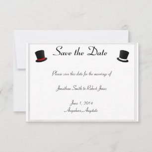 Top Hats und Bow Krawatte Gay Wedding Save the Dat Save The Date