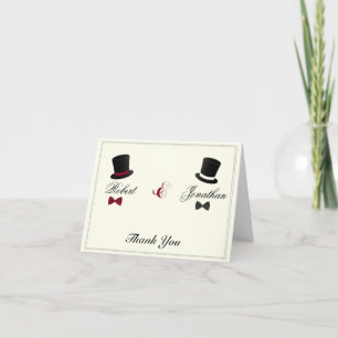 Top Hats und Bow Krawatte Gay Wedding Vielen Dank Dankeskarte