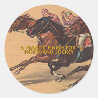 TOP Horse and Jockey Runder Aufkleber