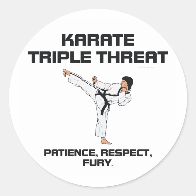 TOP Karate Slogan Runder Aufkleber (Vorderseite)