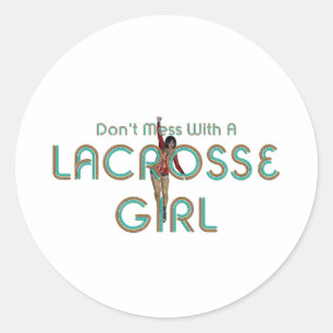 TOP Lacrosse Girl DMW Runder Aufkleber