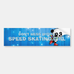 TOP Leg dich nicht mit einem Speed-Skating-Mädchen Autoaufkleber