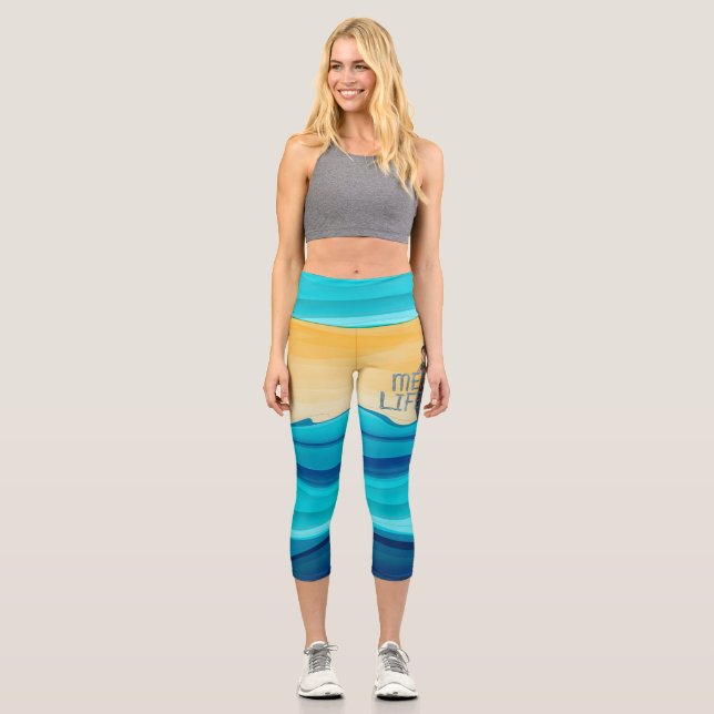 TOP Meerjungfrau Rettungsschwimmer Capri Leggings (Vorderseite)