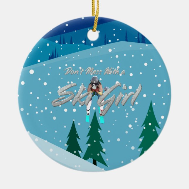 TOP nicht mit Ski Girl durcheinander bringen Keramik Ornament (Vorne)