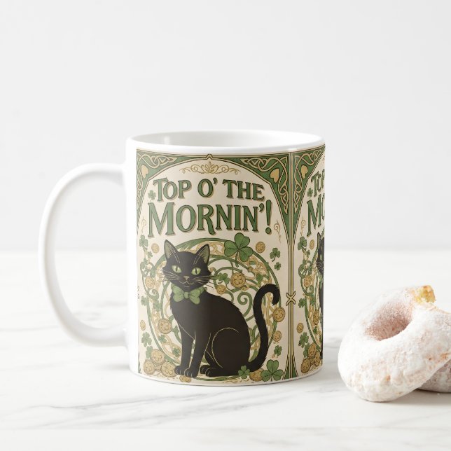 Top O' The Mornin' Coffee Mug Kaffeetasse (Mit Donut)