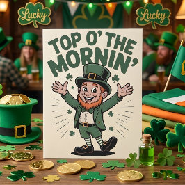Top O The Mornin Shamrock Party Design Feiertagskarte