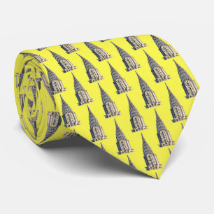 Top of the Chrysler Gebäude NYC - B&W - Gelb BG Krawatte