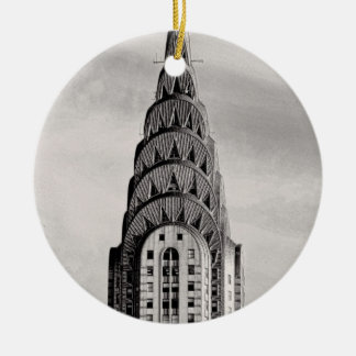 Top of the Chrysler Gebäude NYC - B&W Keramik Ornament