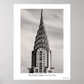 Top of the Chrysler Gebäude NYC - B&W Poster