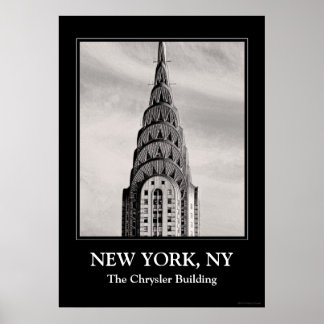 Top of the Chrysler Gebäude NYC - B&W Poster