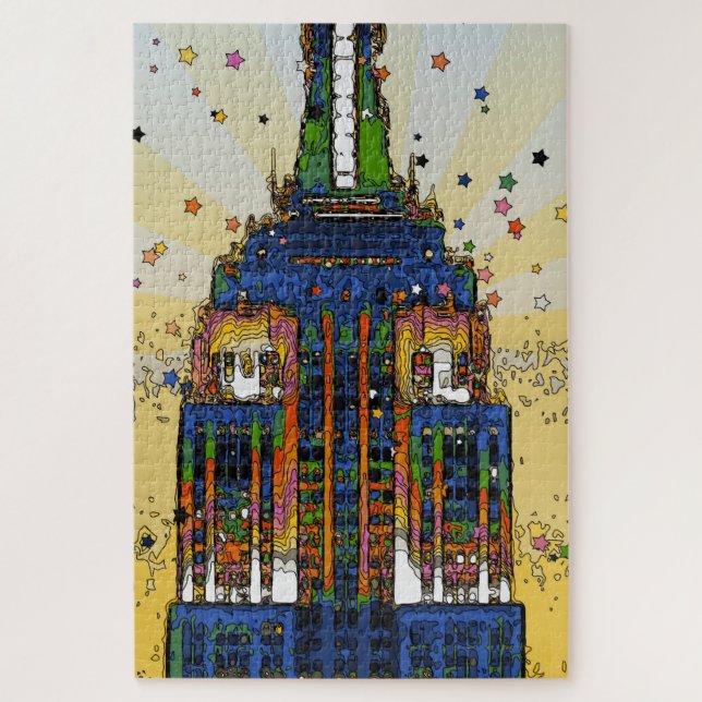 Top of the Empire State Psychedelic NYC Style Puzzle (Vertikal)
