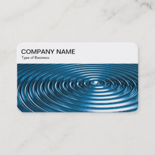 Top-Panel - Concentric Rings - Blue Chrome Busines Visitenkarte
