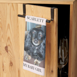 Top Paw Prints with Pet Photo & Names Layout Geschirrtuch