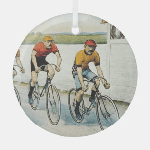 TOP Radfahren Alte Schule Glas Ornament Ornament Aus Glas