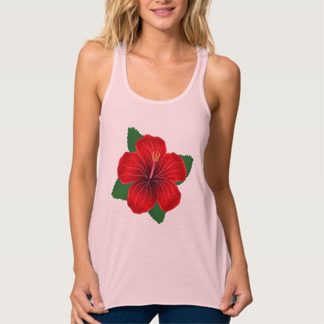 Top-Red-Hibisken für Frauen Tank Top (Vorderseite)