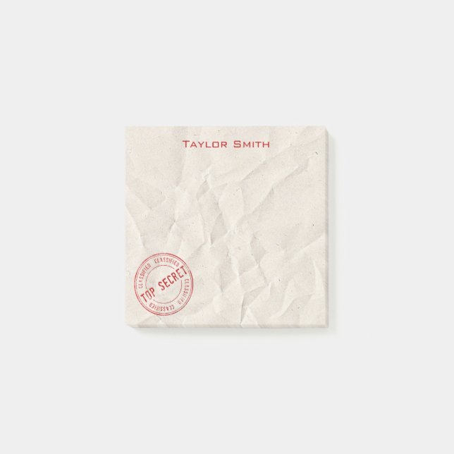 Top Secret Briefmarke Post-it Notes Klebezettel (Vorderseite)
