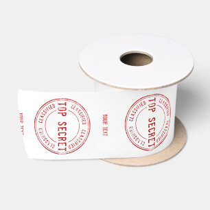 Top Secret Classic Briefmarke personalisiert Ribbo Satinband