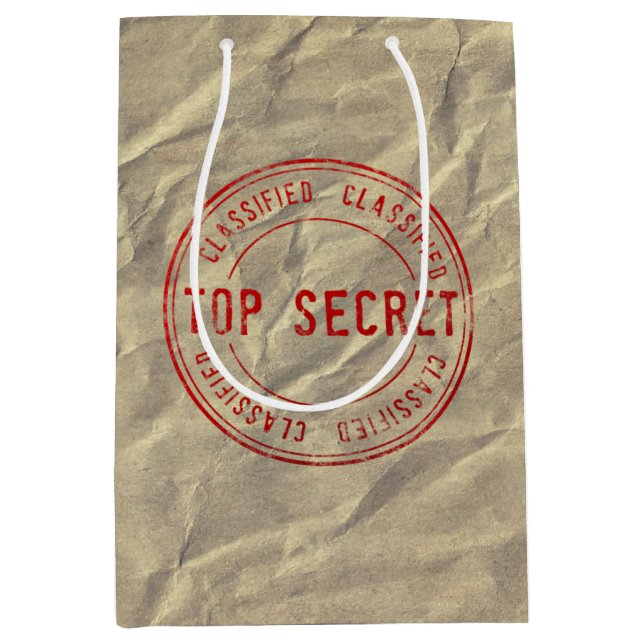 Top Secret Faltenpapier Novelty Geschenktasche Mittlere Geschenktüte (Vorderseite)