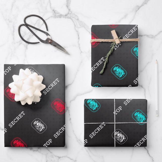 Top Secret Fingerprint Geschenkpapier Set (Vorderseite)