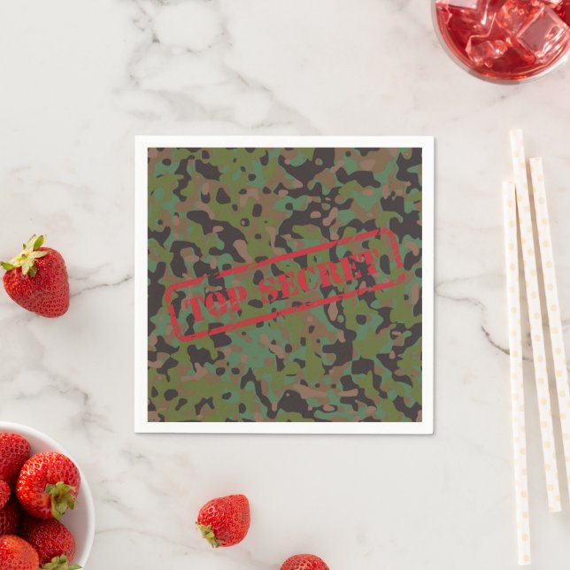Top Secret GI Camouflage Party Cocktail Napkins Serviette (Beispiel)