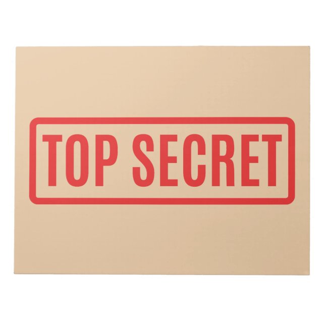 Top Secret Notizblock (Vorderseite)