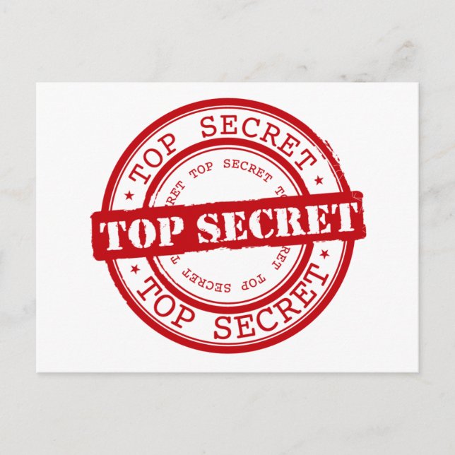 Top Secret Postkarte (Vorderseite)