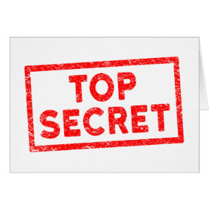 Top Secret Red Rubber Briefmarke Card