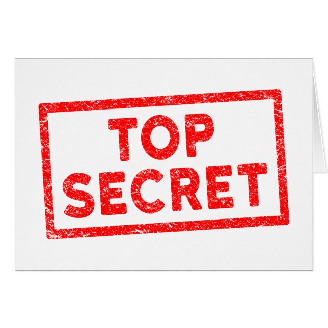 Top Secret Red Rubber Briefmarke Card (Vorderseite (Horizontal))