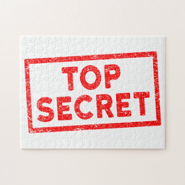 Top Secret Red Rubber Briefmarke Puzzle (Horizontal)