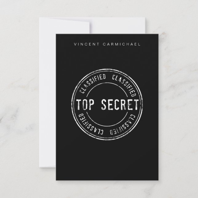 Top Secret Response Card Dankeskarte (Vorderseite)