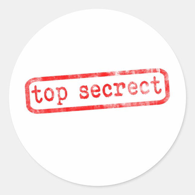 Top Secret Runder Aufkleber (Vorderseite)