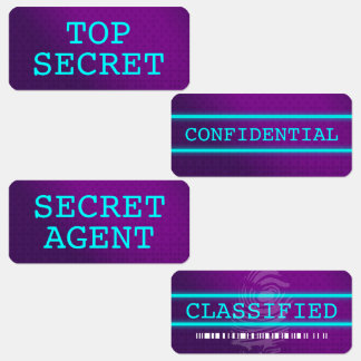 Top Secret / Secret Agent / Classification Etiketten